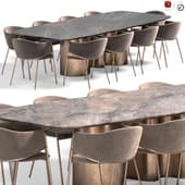 Dill Dining chair and Papel Keramik Table Cattelan Italia