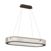 hanging led chandelier oval metallic 90x40 bertolda horizontal