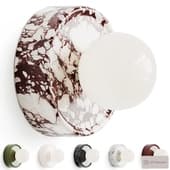 wall lamp holi/xo by laredoute || wall or ceiling lamp, round, ceramic and opal glass