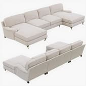 Restoration Hardware English Roll Arm Upholstered U-Chaise Sectional
