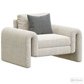 Hampstead Taupe Boucle Curved Armchair