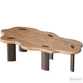 amelie wood freeform cloud coffee table