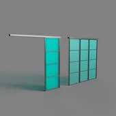 suspended doors of sequential opening
