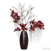 new year's bouquet with branches in a vase.