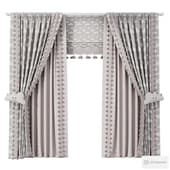 curtains for the children's room with a pick-up and wide roman curtain 048